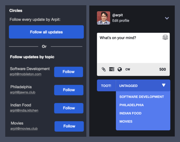 Mastodon circles concept